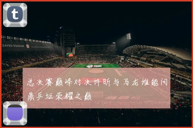 总决赛巅峰对决许昕与马龙谁能问鼎乒坛荣耀之巅